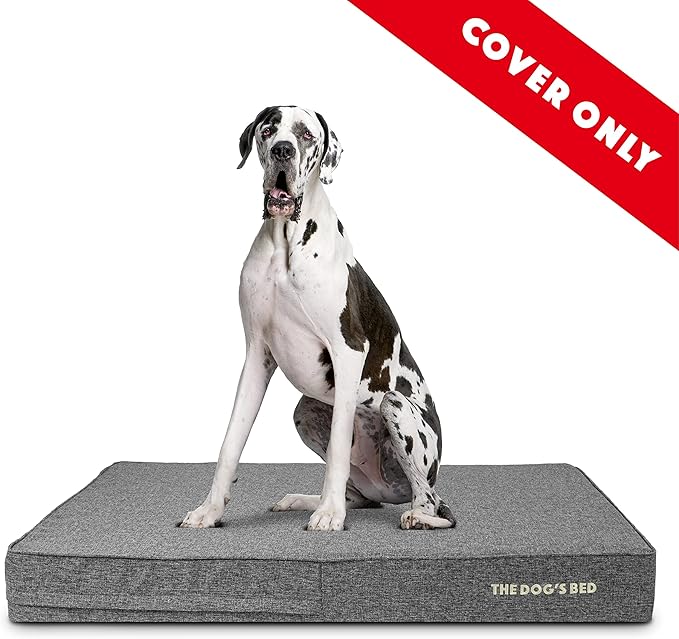 The Dog’s Bed Replacement Outer Cover, Linen Fabric, Grey Linen, XXL, 6-Inch
