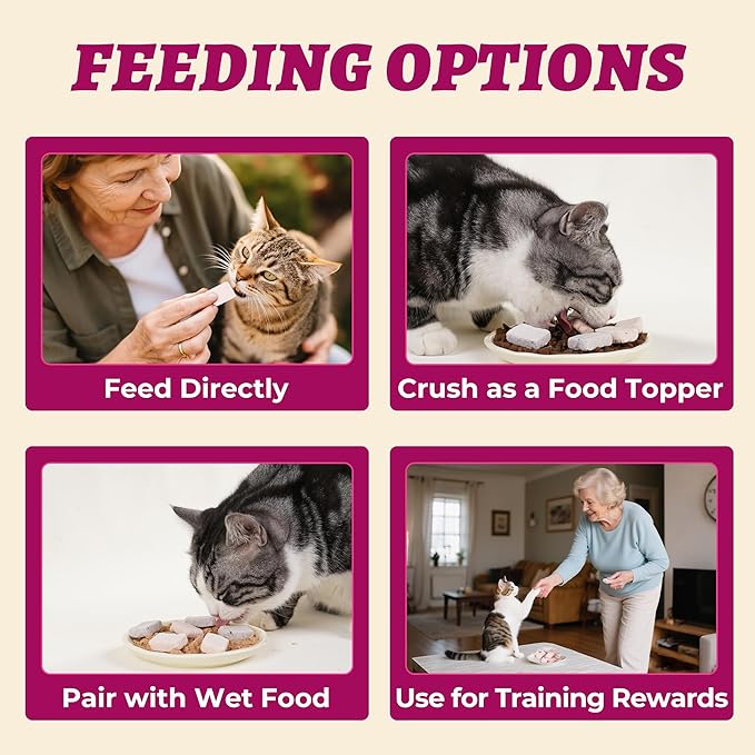 Wellix Freeze-Dried Treats for Dogs and Cats - SunnyBites Freeze Dried Chicken Cat Treats for Indoor Cats - Supports Immunity&Gut Healthy for Training Kitten Snack 3.5oz