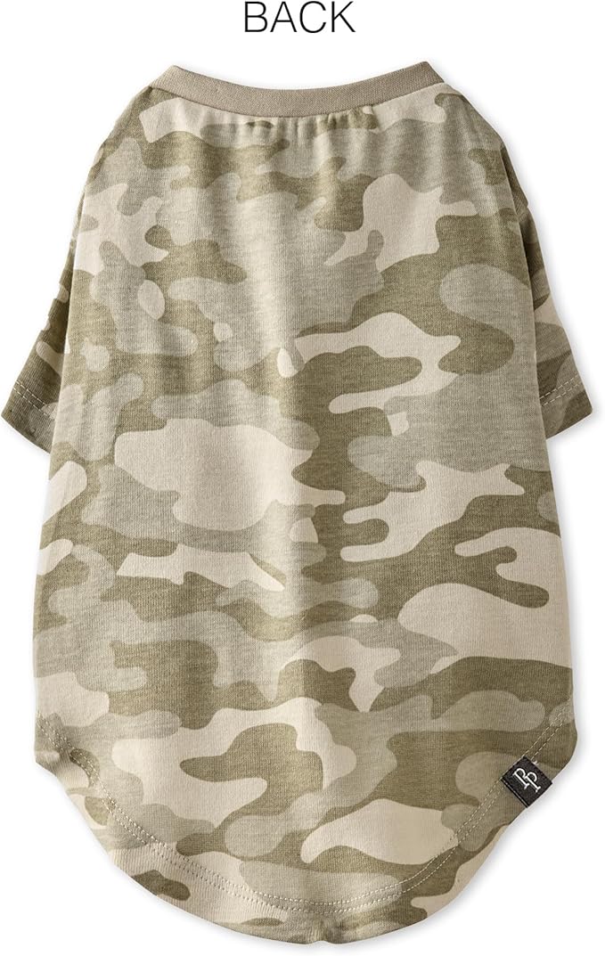 Toby II - The Perfect Tee, 3 Pack Short Sleeve Pet T-Shirt 100% Organic Cotton Tees Clothes for Small, Medium, Large Dogs, Sage Camo, XX-Small (4-7 lbs)