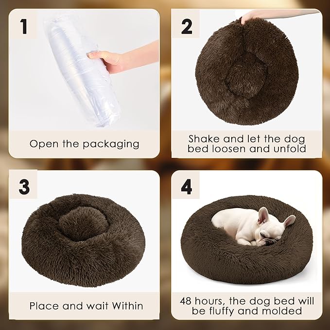 Dog Beds Large Sized Dog and Cats, 32in Pet Beds for Large Pet, Washable Indestructible Extra Large Dog Bed (Coffee)
