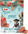 Dole for Pets Snowy Strawberry Dog Chews, Strawberry Flavored Treats with Real Fruit Powders, Vegan Plant-Based, No Wheat Corn Soy or Artificial Colors Flavors Preservatives, 7 Oz Bag