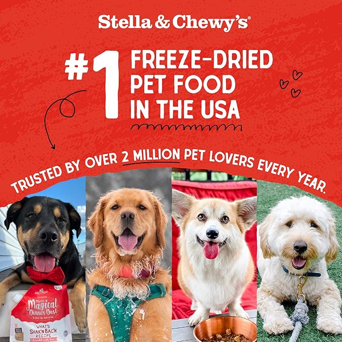 Stella & Chewy's Freeze-Dried Raw Beef Meal Mixers- Dog Food Topper and Mixer - Made with 95% Grass-Fed Beef,Organs & Bone - Perfect for Picky Eaters - Grain-Free - 1 oz,(Pack of 2)