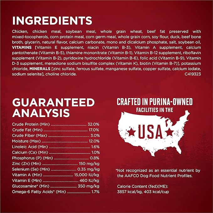 Purina ONE True Instinct High Protein Dry Dog Food Formula with Real Chicken and Duck Natural with Added Vitamins and Minerals Dog Food - 27.5 lb. Bag