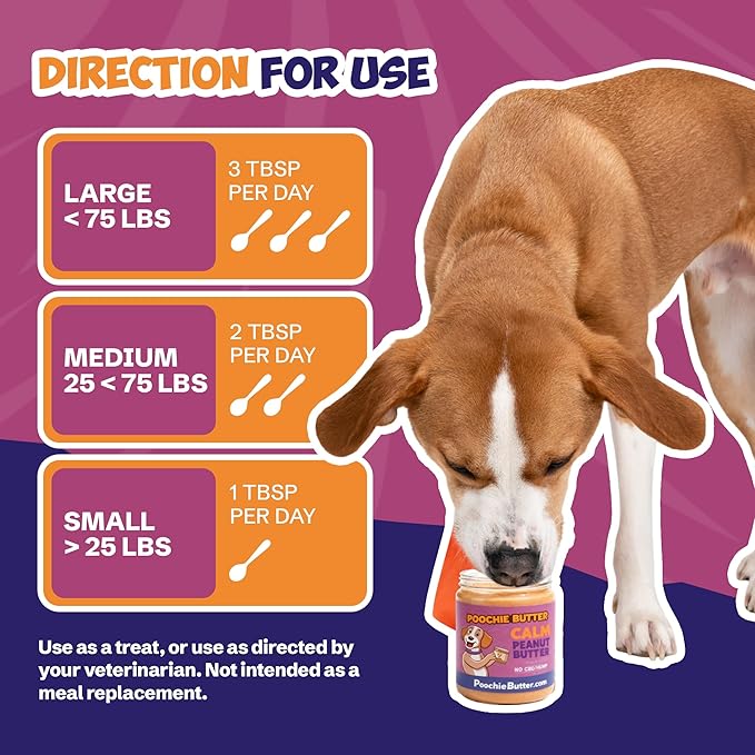 Calming Dog Peanut Butter - Made in USA, Creamy Spread for Lick Mats & Food Toppers - Dry-Roasted Peanuts Non-GMO No Sugar Added Dog Treats | 12 oz (Pack of 2)