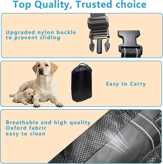 Dual-use Dog Lift Rehab Hareness Canine Sling for Large Pooch Rear Legs and Hip Support,Adjustable and Soft Brace Strap for After ACL Surgery, Helps Senior, Injured and Disabled K9