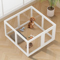 Clear Acrylic Dog Playpen Indoor, Puppy Cat Small Pet Play Pen, Pet Cat Playpen for Rabbits, Dog Fence Crate Kennel Whelping Cage (White, 8 Panel)