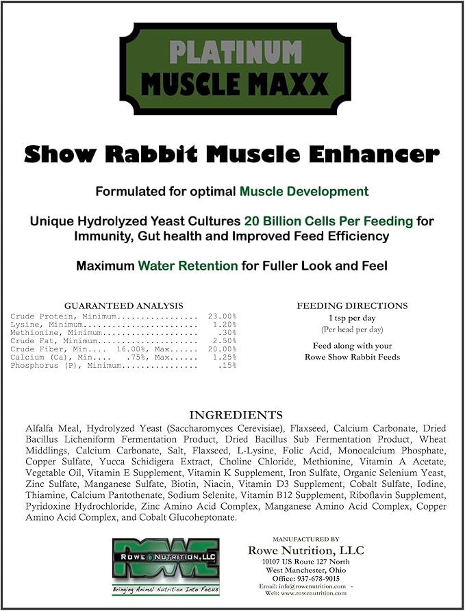 Rowe Platinum Muscle Maxx Show Rabbit Muscle Enhancer (5LB)