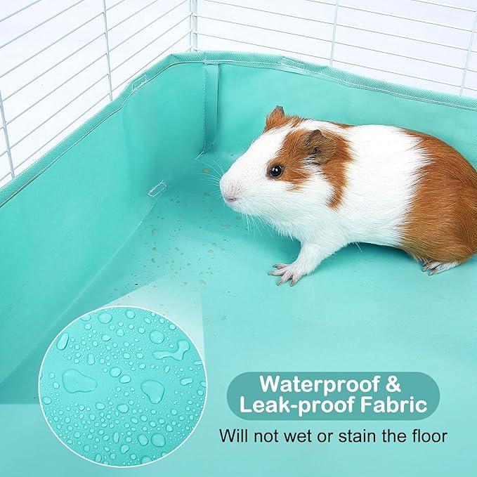 Glittme Guinea Pig Cage Liner, Waterproof Liner for Guinea Pigs, Guinea Pig Bedding with Tarp Bottom for Grid Cage, Cage Liners for Guinea Pig, Bunny, Hamster, Rabbit,Not Include Cage,47 * 24 inches