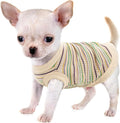 Elevate Your Pet's Comfort and Fashion: Premium 100% Cotton Rib Dog Shirt Vest for Small Breeds Like Chihuahuas, Yorkies, and Puppies .Year-Round Style with Tank-Style Puppy Attire Beige XX-Small