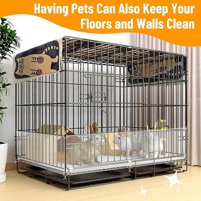 PETKNOWS 12 Pack Pet Cage Liner Protection Rabbit Cage Urine Guard Clear Cage Edge Liner Guinea Pig Side Lining Habitat Siding Cage Accessories, 11.8 inches x 5.9 inches Bedding Litter
