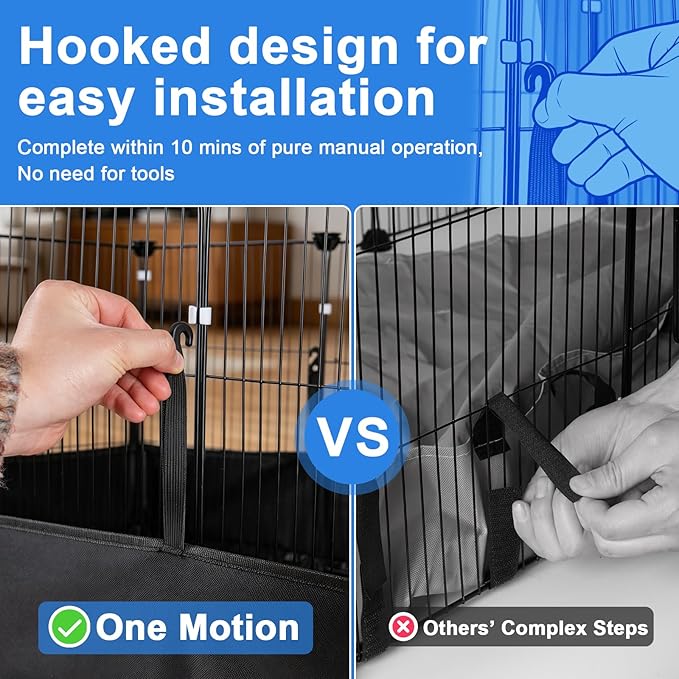 Tresbro Guinea Pig Cage with Waterproof PVC Bottom Liner & One-Hand Release Hook, Triple Fixing C&C Cage for Guinea Pigs, Bunny, Rabbit, Hedgehog, Small Animal Indoor Playpen 48''L x 24''W x 16''H