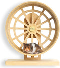 Silent Hamster Wheels Quiet Hamster Running Wheels 9″ Bamboo Wood Hamster Exercise Wheels with Adjustable Height for Syrian Hamsters Campbell Dwarf Roborovski Gerbils and Mice