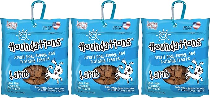 Loving Pets 3 Pack of Lamb Houndations Small Dog, Puppy, and Training Grain-Free Treats, 4 Ounces Each, Made in The USA3