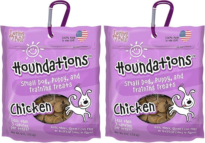 Loving Pets Houndations Chicken Training Treats Dog Treat, 4 Oz/One Size (Pack of 2)
