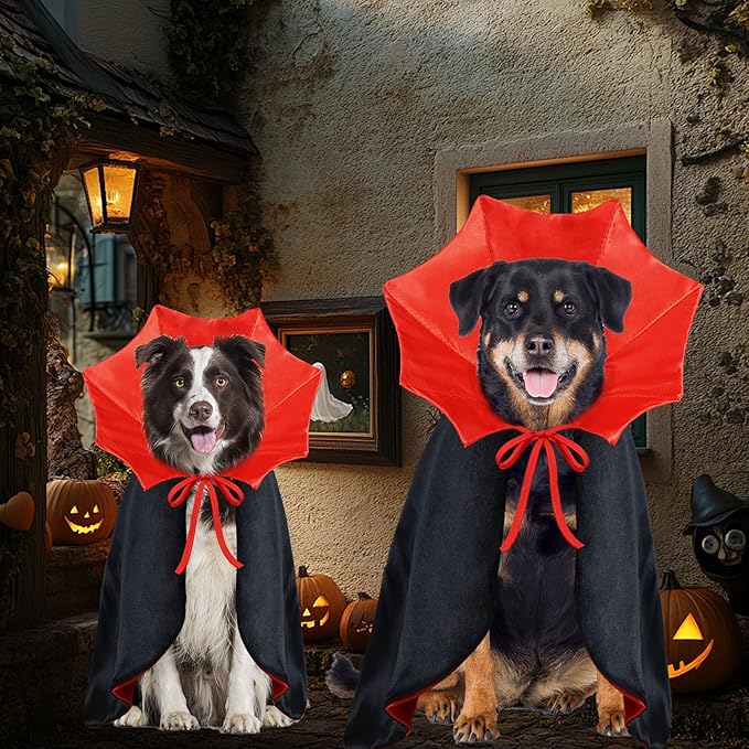 Dog Halloween Costume Dog Vampire Costume Funny Pet Vampire Devil Cape Cloak Halloween Costumes for Small Medium Large X-Large Dogs Pets (X-Large)