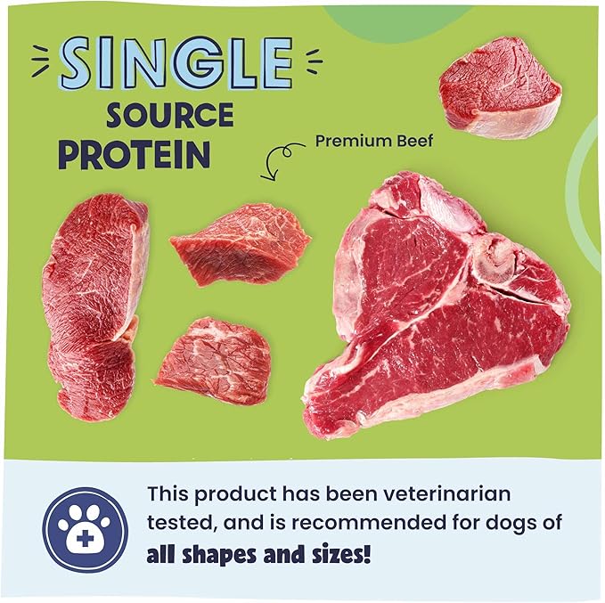 Pawstruck Vet Recommended Air Dried Dog Food Toppers for Picky Eaters, Made in USA with Real Beef, Premium Meal Mix-in Kibble Enhancer, 8 oz, Packaging May Vary