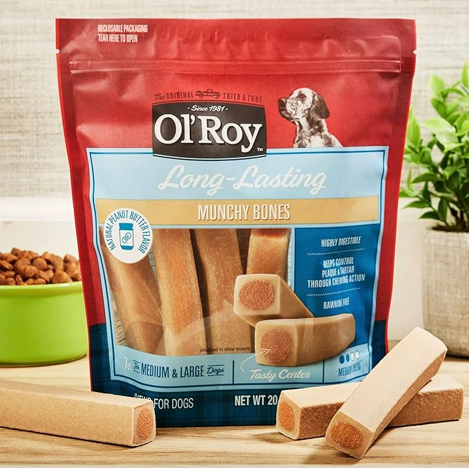 Ol' Roy Munchy Bone Peanut Butter flavor 20 oz 2 pack