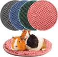 Amylove 4 Pcs Guinea Pig Cage Liner Washable Fleece Pee Pads Pet Dog Cat Bedding Training Mat for Small Animal Guinea Pig Puppy Bunny Hamster(Diameter 7.8 Inch,Round,Mixed Color)