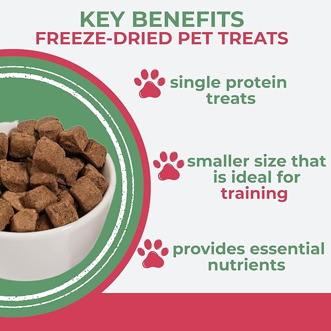 Momentum Carnivore Nutrition Freeze-Dried Beef Training Bites – Two Ingredients-Beef Kidney and Heart, Grain-Free, All-Natural Dog Treats –Made in USA – Perfect for Training & Rewards- 2.5 oz Bag