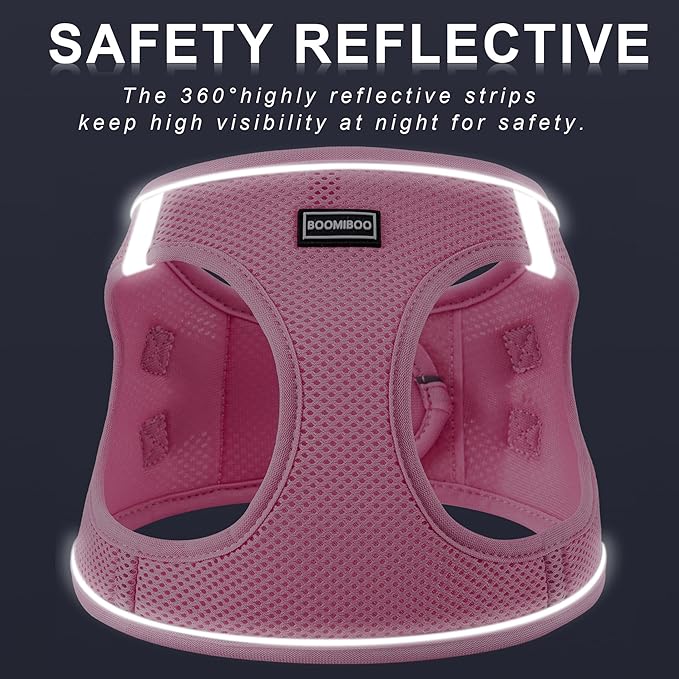 Dog Harness with Leash Set, No Pull Adjustable Reflective Step-in Puppy Pet Vest Harnesses for Small Medium Large Dogs and Cats,Beige M