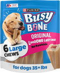 Purina Busy Bone Adult Dog Chew Bone Treats, Original - 6 ct. Pouch