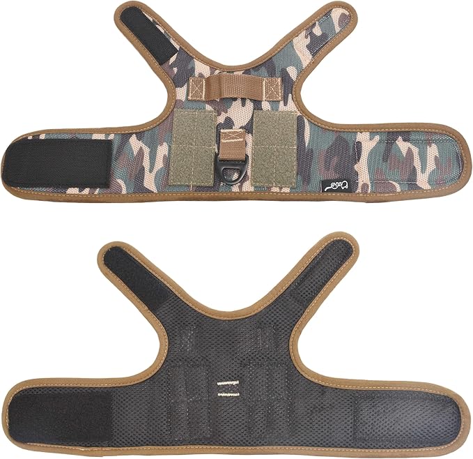 Tactical Kitty Harness and Leash for Walking Escape Proof Breathable Mesh Fabric, Green Jungle Camo, Small, Adjustable Cat Walking Jackets, Padded Stylish Cat Vest