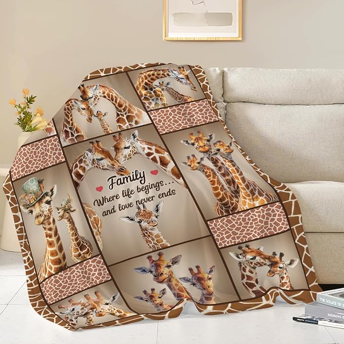 Giraffe Throw Blanket Giraffe Stuff Gifts for Kids Girls Boys Adults Women Men Soft Cozy Warm Plush Fluffy Fuzzy Fleece Blanket Decor 40''X50''