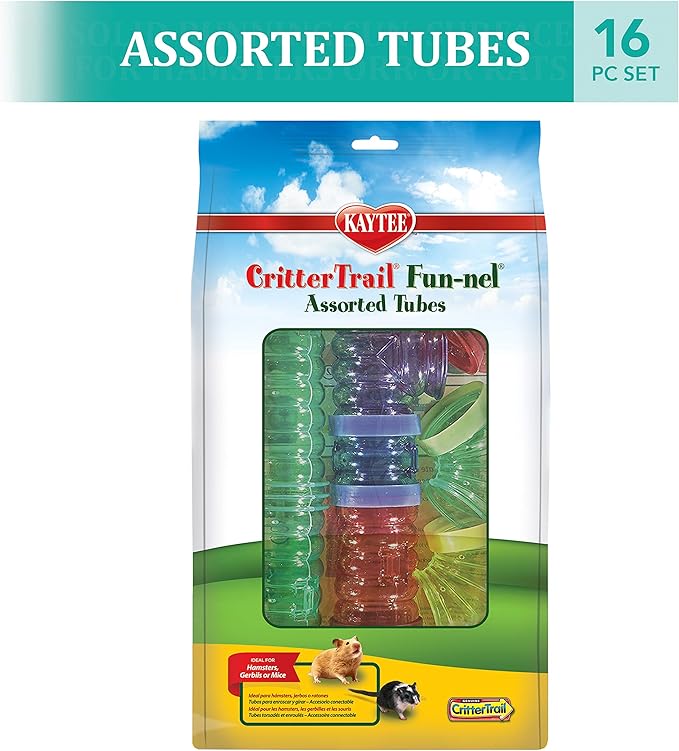 Kaytee CritterTrail Fun-nel 16-Piece Assorted Small Animal Habitat Tubes
