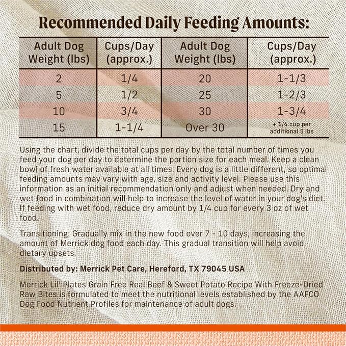 Merrick Lil’ Plates Grain Free Dry Dog Food For Small Dogs, Texas Beef And Sweet Potato Kibble With Raw Bites - 10.0 lb. Bag