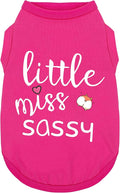 Premium Pet Clothes: Sleeveless Tank Top Dog Shirt - 'Little Miss Sassy' Printed Cotton Vest for Stylish Pups (Pink 3XL)