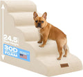 Dog Stairs for High Beds, Extra Tall 24.5" 5-Step Pet Steps for Medium & Small Dogs, Foam Ramp for Tall Couch & Bed, Washable Cover - Dog Steps for Bed