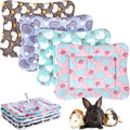 Haull 4 Pcs Waterproof Guinea Pig Bedding Guinea Pig Bed Plush Cage Liners Soft Rabbit Dog Crate Pad Cat Mat Reversible Cozy Animal Pee Pad Hamster Bunny Mat Accessory(Heart,13 x 10 Inch)