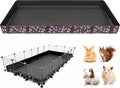 DZWLKJ Guinea Pig Cage Liner,Washable Tarp Bottom Base,Cherry Graphic,36"x72", Reusable for Rabbit, Chinchilla, Hedgehog, Ferret & Other Small Animals.