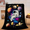 Space Blanket Galaxy Astronaut Throw Blankets Fleece Flannel Blanket Plush Lightweight Solar System Gifts Bedding for Boys Girls Teens Kids Adults for Couch Sofa Bed 50"X40"