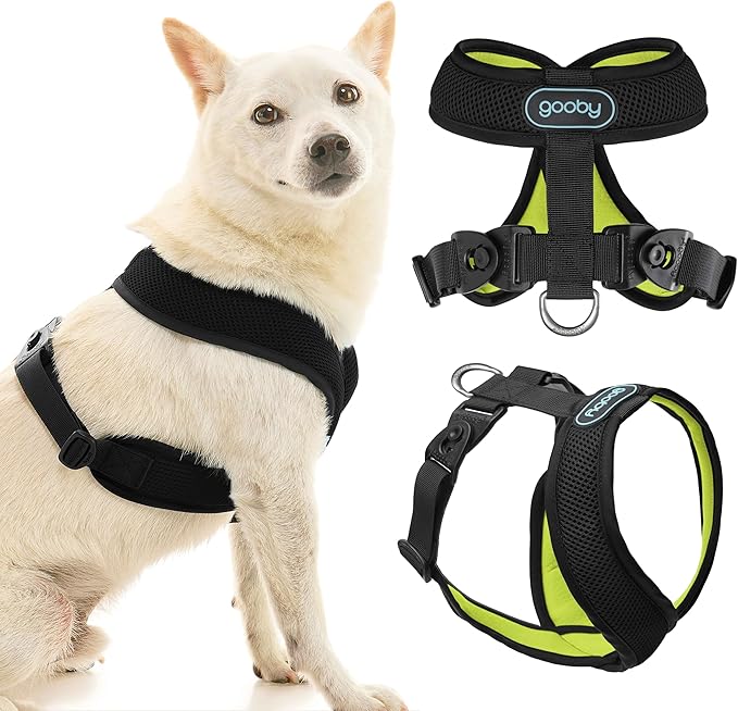 Gooby Comfort X Harness Dual Snap Mesh in Dog Harness - Neon Black, X-Large