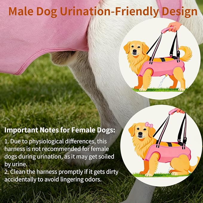 Mayerzon Dog Full Body Lift Harness, Support Sling Backpack for Senior Disabled Dogs, Front Hind Leg Joint Injuries, Help Up & Down Stairs Walk Hiking Grooming Harness, Reflective, Soft Padded Handle