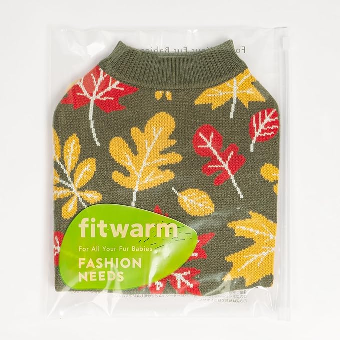 Fitwarm Maple Dog Sweater, Thermal Dog Winter Clothes for Small Dogs Boy Girl, Fall Pet Outfit, Red, Yellow, White, Olive Green, XXL