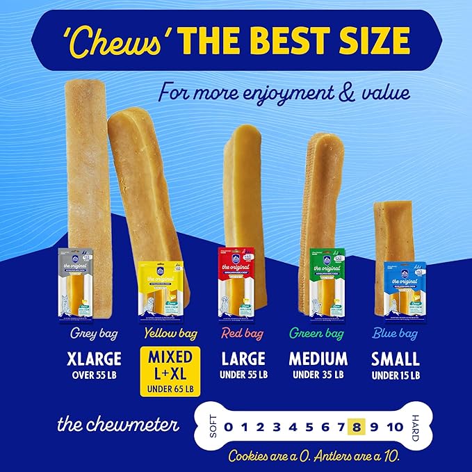 Himalayan Dog Chew Bacon Yak Cheese Dog Chews, The Better-for-You Chew, 100% Natural Long Lasting, Healthy Dog Treats, Lactose & Grain Free, Protein Rich, for Dogs 65 Lbs & Smaller, 4-Count