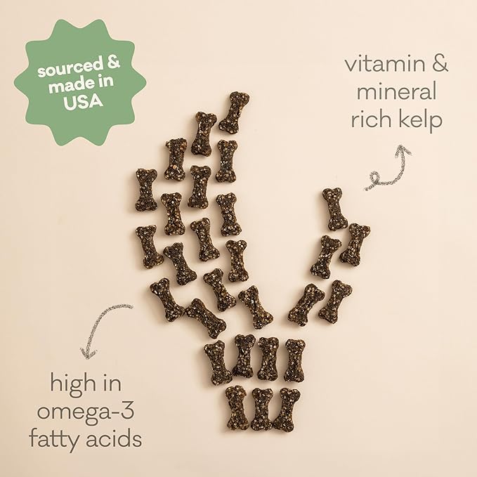 Polkadog Green Monstah Bone Shaped Dog Treats - Kelp & Green Crab, Crunchy, All Natural, Limited Ingredient, Lean Protein & Omega-3 Rich Snacks for Dogs, Great for All Breeds, Made in USA - 7oz