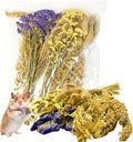 Natural Hamster Flower & Herb Habitat Deocr, Edible Hamster Sprays Flowers Bedding Mate, Hamsters Cage Enrichment Decoration Accessories for Gerbil Dwarf Syrian Hamsters Guinea Pig Mice