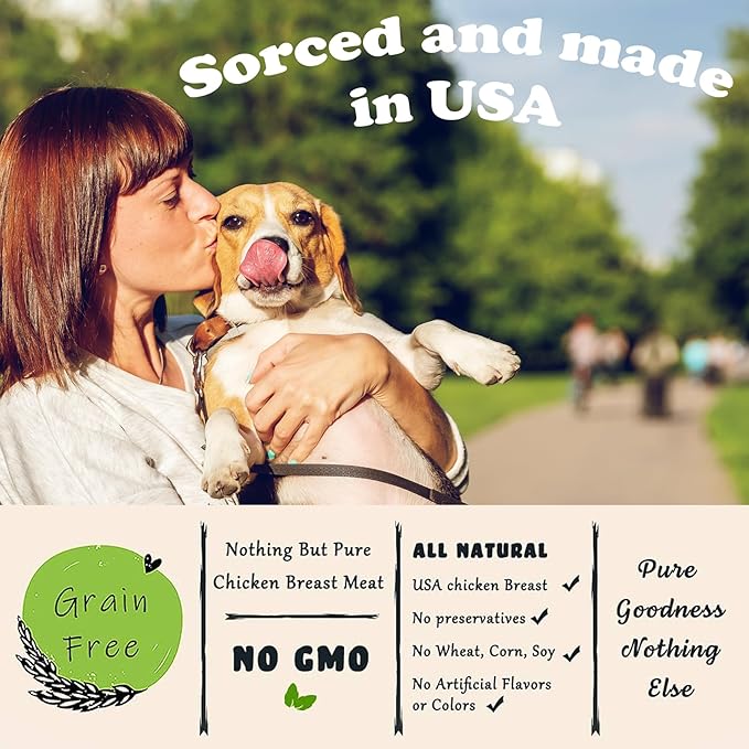 American Paws Chicken Breast Jerky Dog Treats, 100% USA Chicken, Made in USA, All Natural, Single Protein, Grain Free, 2 LB Bag