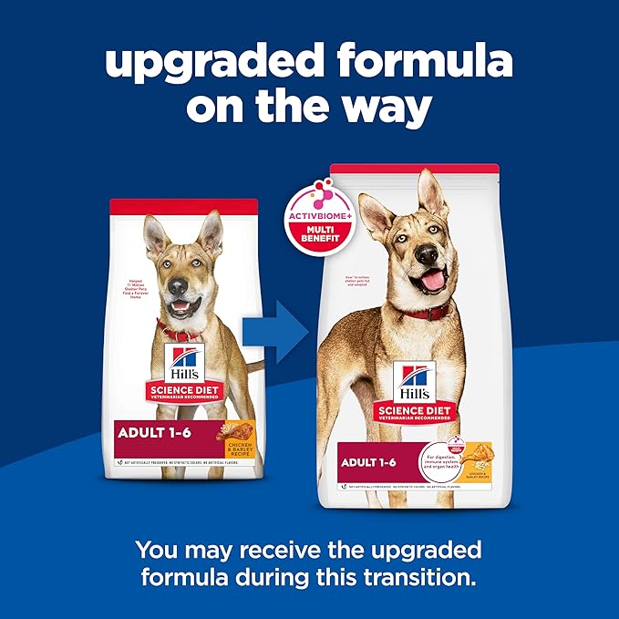 Hill's Science Diet Adult 1-6 Premium Nutrition Dry Dog Food, Chicken & Barley, 5 lb. Bag