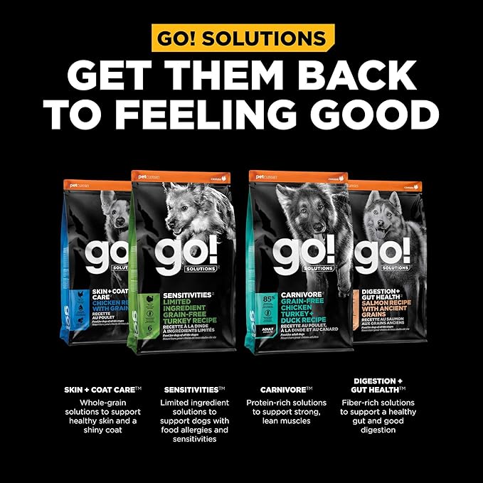 Go! Solutions Weight Management + Joint Care Salmon Grain-Free Dry Dog Food, Premium Kibble for Adults & Seniors with Added Glucosamine & Chondroitin for Healthy Mobility, 22 lb Bag