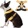 Gooby Comfort X Dual Snap Harness - Yellow, Small - No Pull Dog Harness with Rotational Buckles and Patented Choke-Free X Frame for Small to Medium Dogs