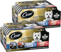 Cesar Loaf & Topper in Sauce Wet Dog Food, Bacon Feast Variety Pack, Rotisserie Chicken Flavor with Bacon & Cheese & Angus Beef Flavor, Wet Food for Dogs, 3.5 oz Easy Peel Trays, 12 Count (Pack of 2)