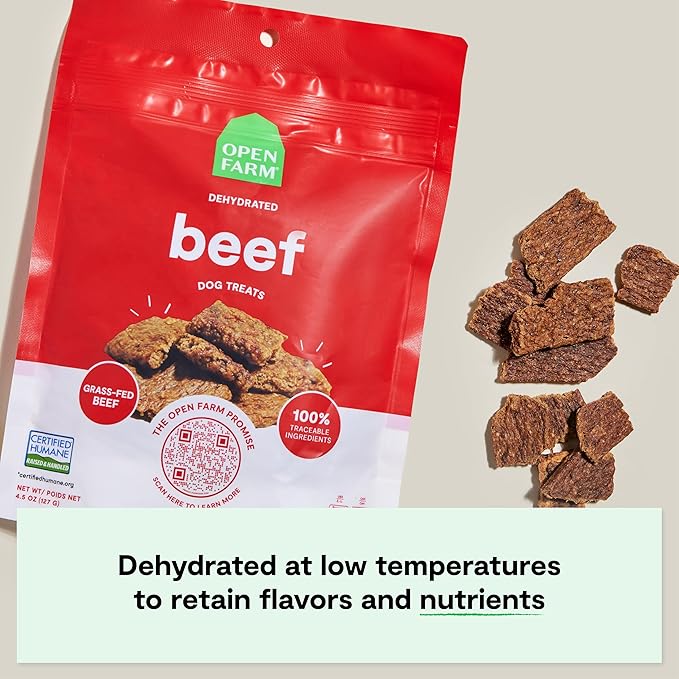 Open Farm Dehydrated Beef Dog Treats 4.5 Ounces