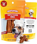 Beefeaters Triple Flavor Wings 1.48oz (Pack of 12) - Rawhide Dog Treats Wrapped with Real Chicken | Promotes Dental Health | Dog Food Long-Lasting Chew | Training Treats for All Dog Sizes