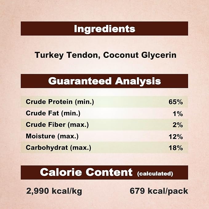 A Freschi srl Turkey Tendons for Dogs, USA-Sourced, Healthy Dog Treats, Rawhide-Free Puppy Chews, Long Lasting, All Natural, Hypoallergenic Dog Treats for Small Breeds, 8 oz Pack Pretzel (S)