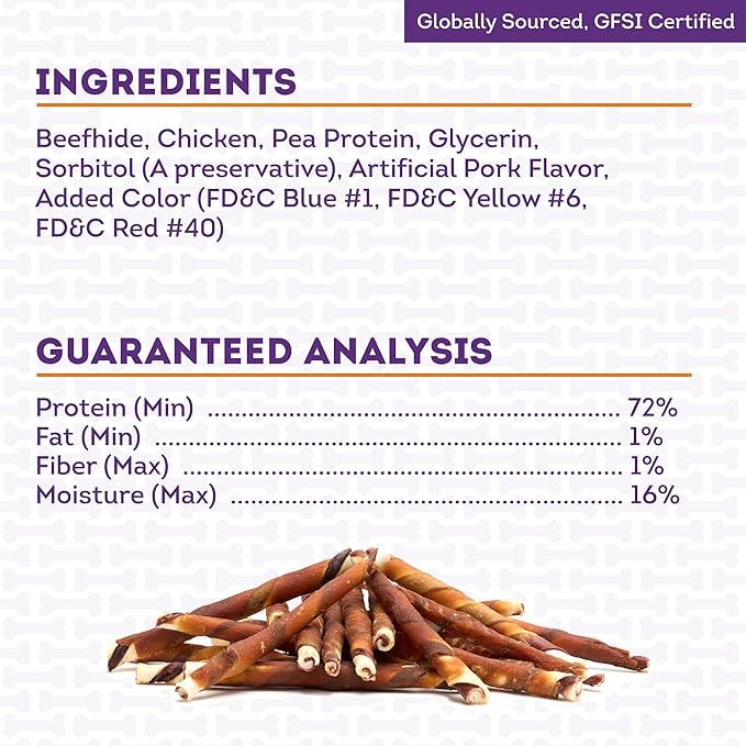 Combo Chews Rawhide/Pork Flavor Rawhide Stick 5" w/Chicken Meat Wrap Dog Chew Treats - 22 Count/1 Pack