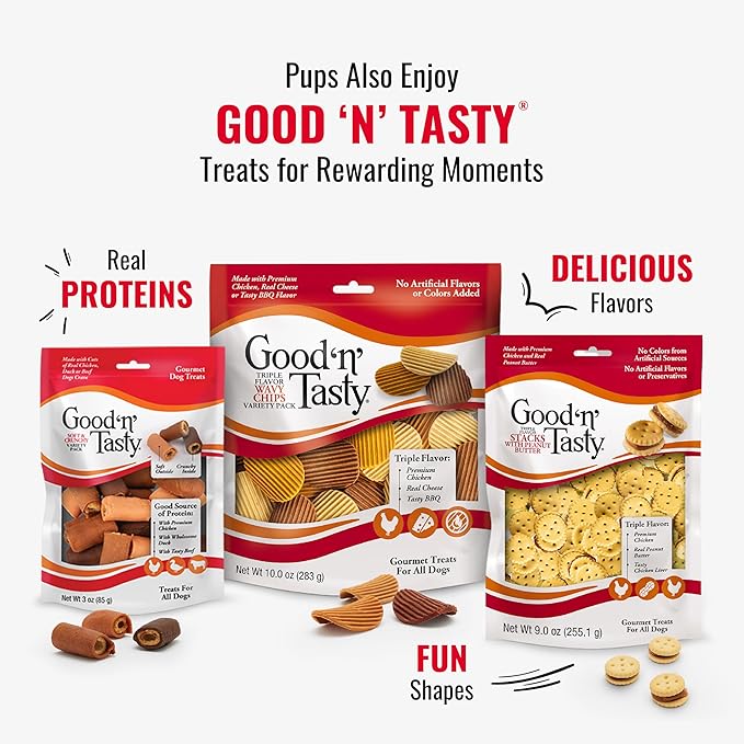 Good ‘n’ Fun Triple Flavor Kabobs Chews for All Dogs, 24 Ounces, Treat Your Dog to Long-Lasting Chews Made from Beef Hide, Real Chicken, Pork Hide, Duck and Chicken Liver